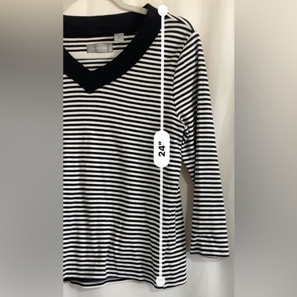 Liz Claiborne Sweater Black And White 3/4 Sleeves 100% Cotton Women’s Size XL - Picture 7 of 7